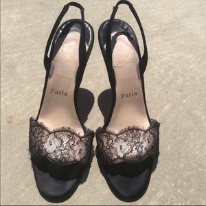 Christian Louboutin Black lace heels